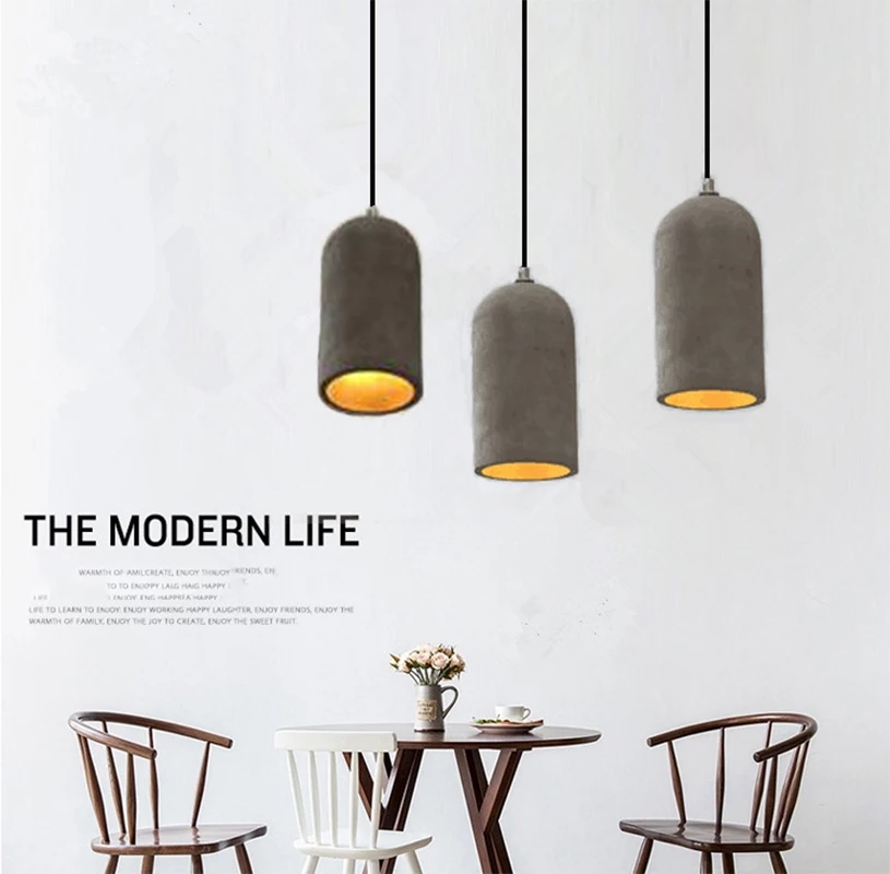  CAMIY Mini Industrical Concrete Lamp Holder Hanging Lights With E27 Light Socket Cement Lights For  - 4000204638919