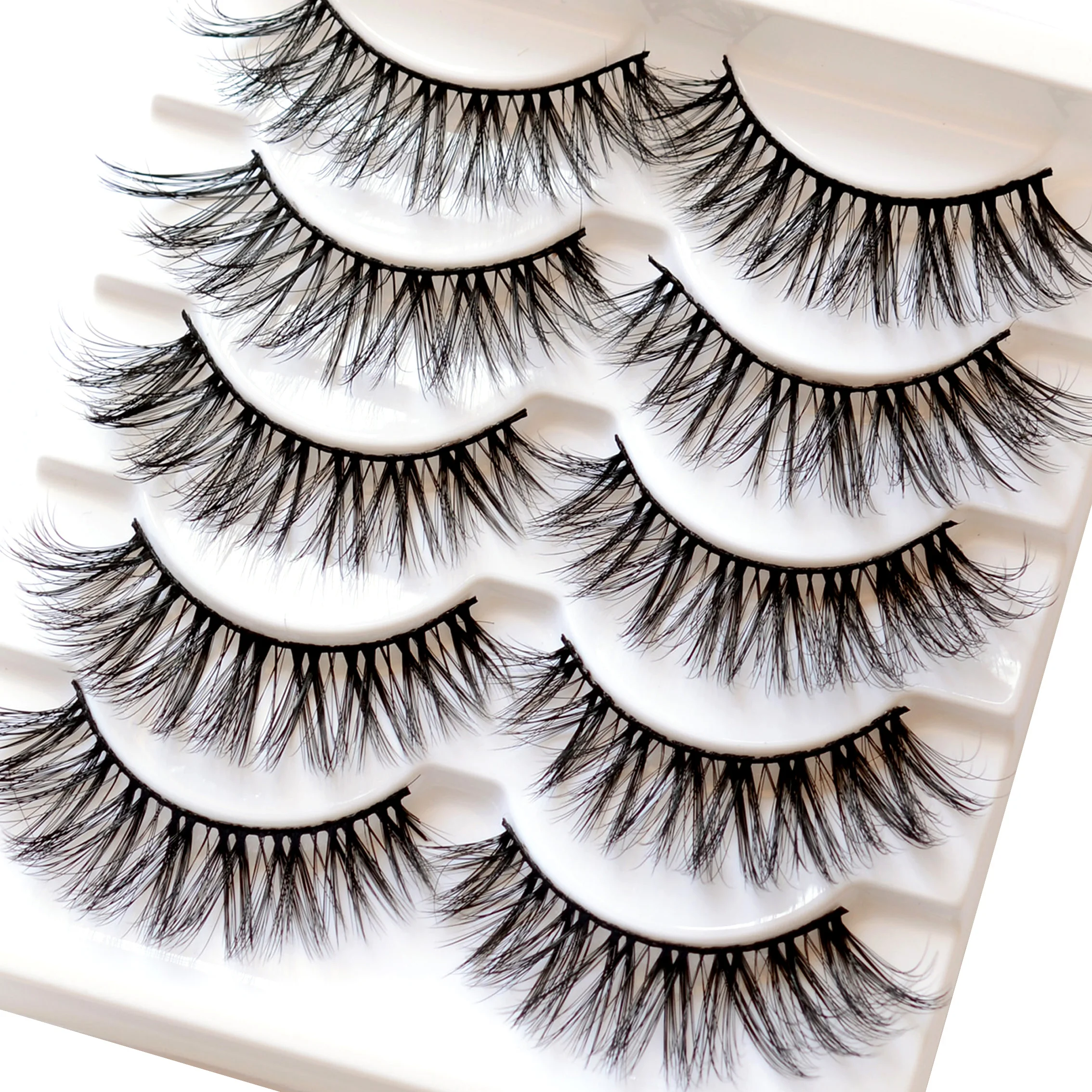 

5 Pairs 3D False Eyelashes Wispy Thick Lashes Handmade Soft Eye Makeup Extension Tools Faux Eye Lashes
