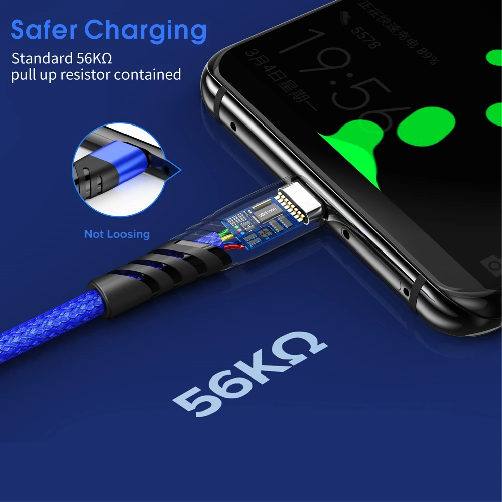 Vothoon 3A Быстрая зарядка type C USB кабель для samsung S10 Xiaomi Redmi Note 7 type C кабель для зарядки мобильного телефона USB C кабель