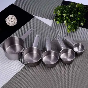 

Hot 5 Pcs Durable Stainless Steel Measuring Spoons Cups Set Kitchen Baking Tools