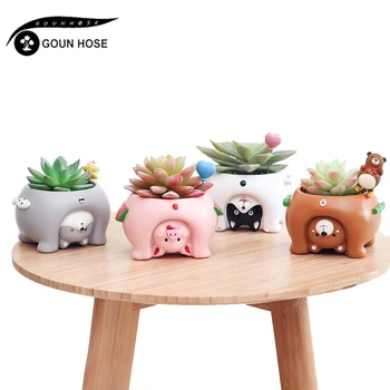 

Cute Little Animals Inverted Butt Planting Vases, Resin Creative Home Decorations, Garden Planting Pots, New Year Gifts