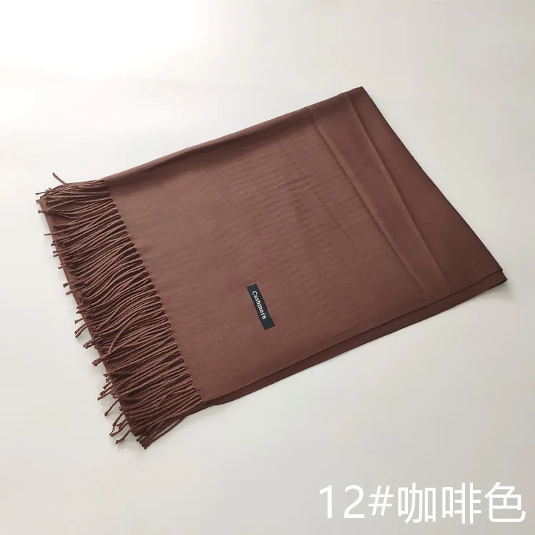 12 Кашемировый шарф, принт, сплошной цвет, Cachecol Foulard, для мужчин, женщин, пар, хиджаб с бахромой кашемировый палантин, пончо - Цвет: 12