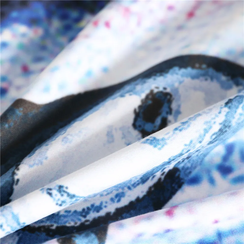 Blesslive абстрактный пляжный пододеяльник для пуховых одеял Утреннее солнце над Комплект постельного белья с принтом «Океан» 3 предмета синий белый натуральный Вдохновленный Комплект постельного белья