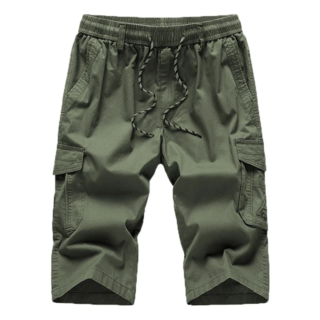 Pantaloncini Cargo lunghi cachi da uomo pantaloni pantaloni a tre quarti  Capri cotone Bermuda tasca dritta maschile 2022 pantaloncini Casual da uomo  caldi|Casual Shorts| - AliExpress