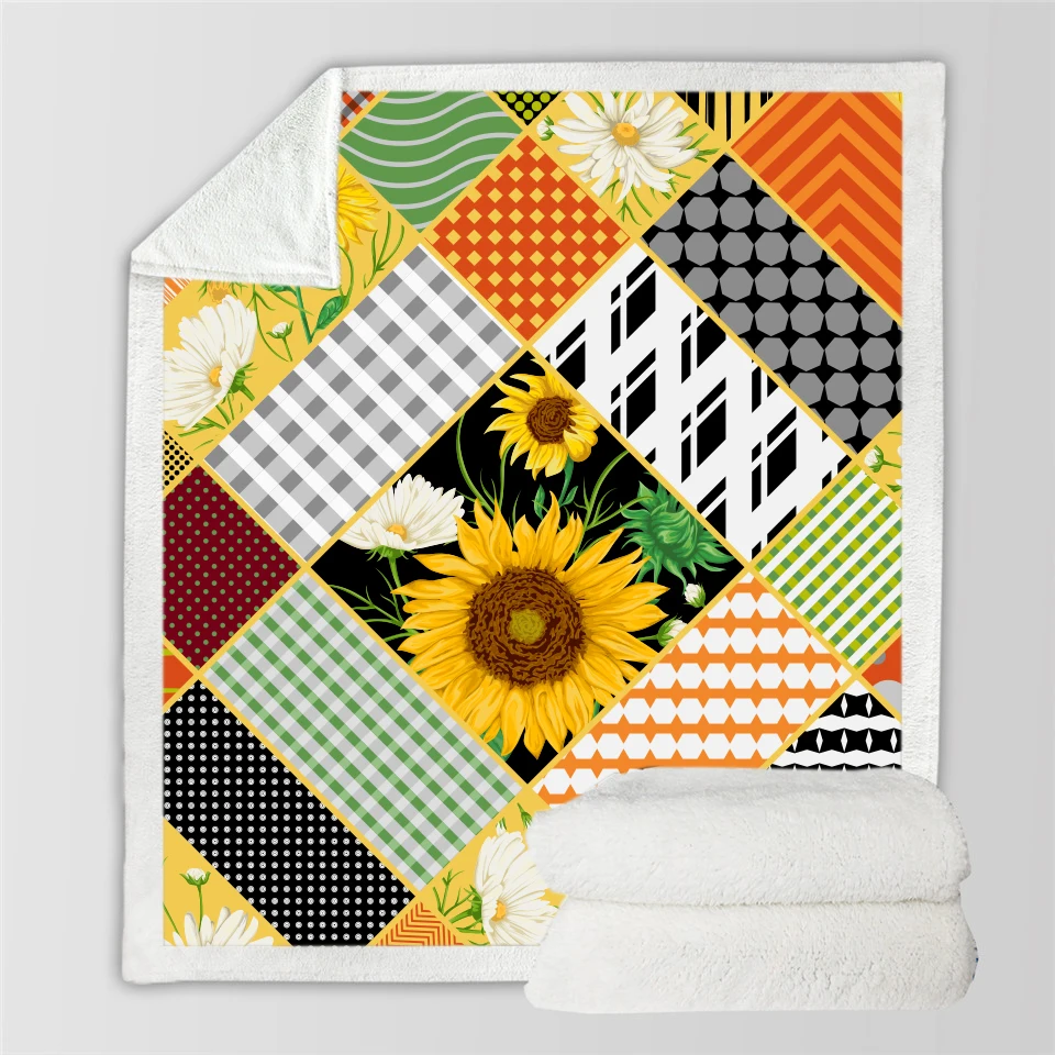 

Custom Sunflower Blanket Office Sofa Blanket Portable Soft Blanket Bed Plane Travel Adult Home Blanket Dropship