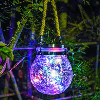 

Solar Copper Wire Light Cracked Ball Glass Jar Light Outdoor Garden Decoration Tree Light Holiday Decoration Copper Wire Light