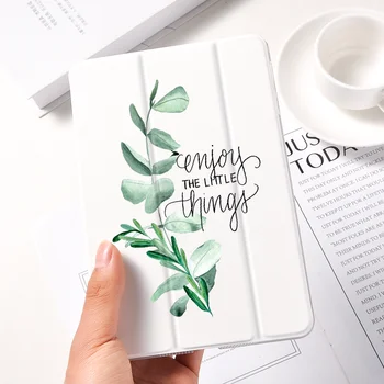 

Ipad 2 3 4 White Leather PU Hard Back Case Leaves Add Words Cover Protective For 2020 iPad Pro 11 12.9 10.5 7.9 inch Mini 1 2 3