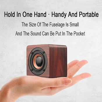 

Portable Retro Wooden Bluetooth Speaker Mini Outdoor Wireless Bass Loudspeaker Multifunctional KQS8