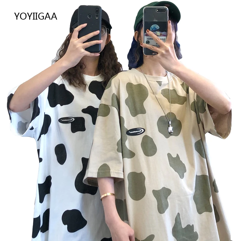 Футболка женская с принтом в горошек модный топ повседневная тенниска коротким