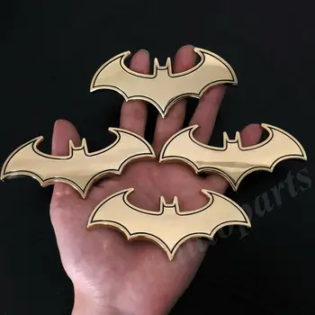 

4pcs Big 3D Metal Golden Batman Dark Knight Mask Car Emblem Badge Decal Sticker
