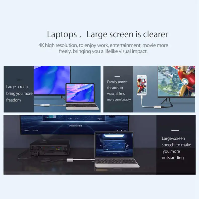 ORICO тип-c до 4K HD Hdmi Кабель-адаптер конвертер USB 3,1 видео аудио адаптер для Macbook