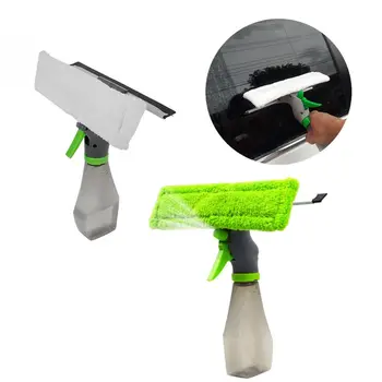 

3 in 1 Window Cleaner Spray Dry Scraper Features Atomizing Nozzle Bottle Wiper Microfibre Cloth Pad Kit Car Glass Clean