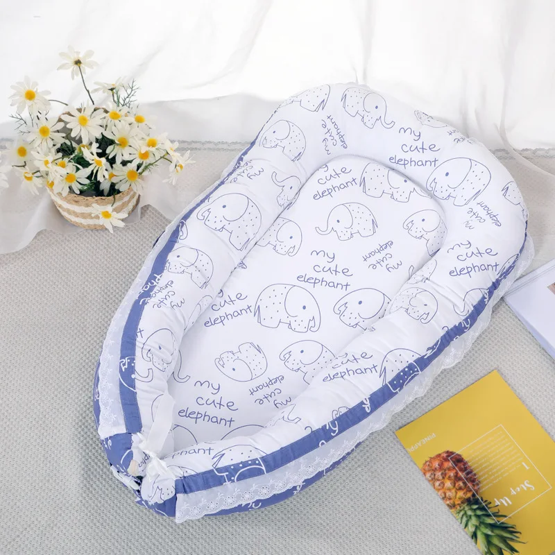 Кружевная многофункциональная переносная кровать для новорожденного ребенка, бионическая матка - Цвет: white