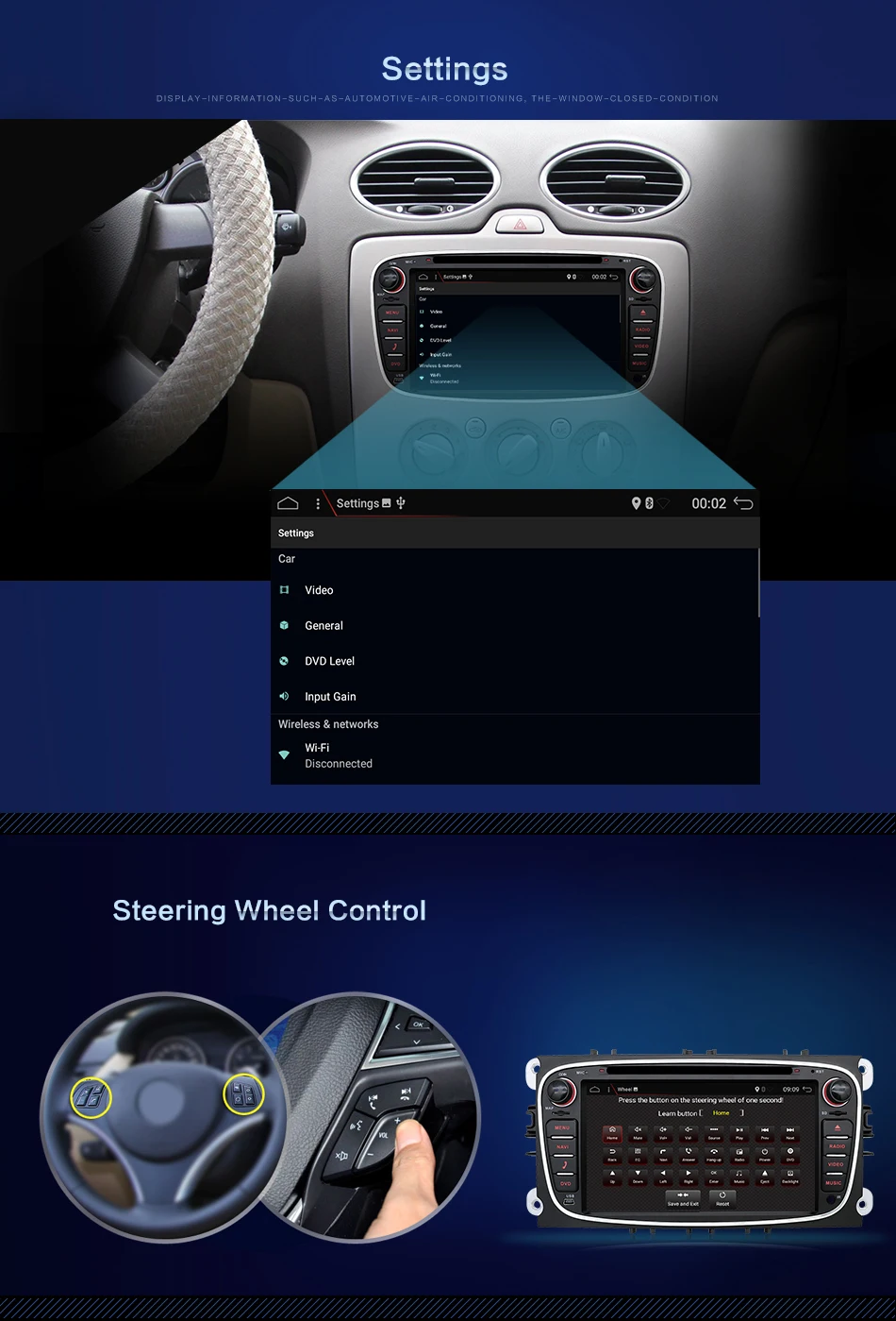 Cheap Android 9.0 Two Din 7 Inch Car DVD Player For FORD/Focus/S-MAX/Mondeo/C-MAX/Galaxy RAM 4G WIFI GPS Navigation Radio 35 Cheap Android 9.0 Two Din 7 Inch Car DVD Player For FORD/Focus/S-MAX/Mondeo/C-MAX/Galaxy RAM 4G WIFI GPS Navigation Radio 35
