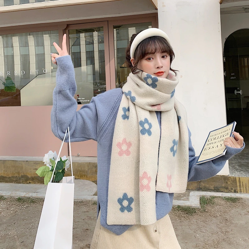 femenina lana para invierno, Poncho coreano estudiantes, mantiene el calor, manta Harajuku, capa de otoño e invierno|Bufandas mujer| - AliExpress