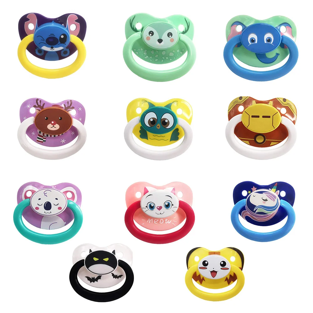 

TEN@NIGHT ABDL Adult Baby Pacifier Dummy Dom Silicone Nipple DDLG Daddy Girls Christmas Cute Printed Animal Large Size Pacifier