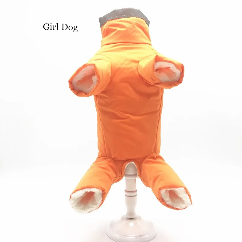 orange for girl Зимняя одежда для домашних животных для собак Светоотражающая Водонепроницаемая курта для собак теплые флисовые комбинезоны для щенка чихуахуа французская одежда для бульдога - Цвет: orange for girl