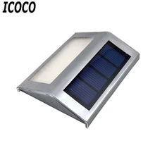ICOCO, 2 светодиода, водонепроницаемый, IP55, на солнечных батареях, Engergy, энергосберегающий настенный светильник для тропинки, уличный лестничный светильник, высокое качество, Прямая поставка