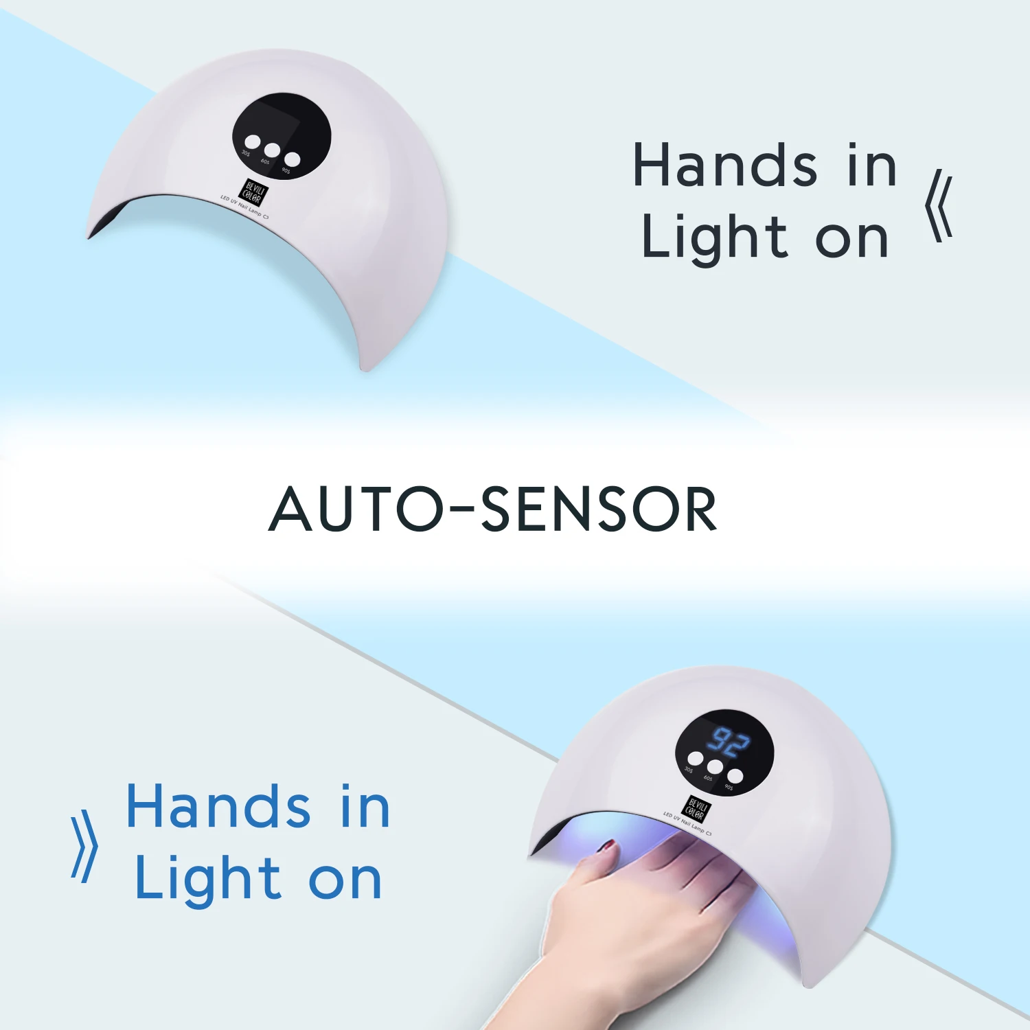 Bfaccia LED Curing Lamps Automatic SensorDryer Low Power 36W Nail Curing Dryer Consumption Mode LED Display