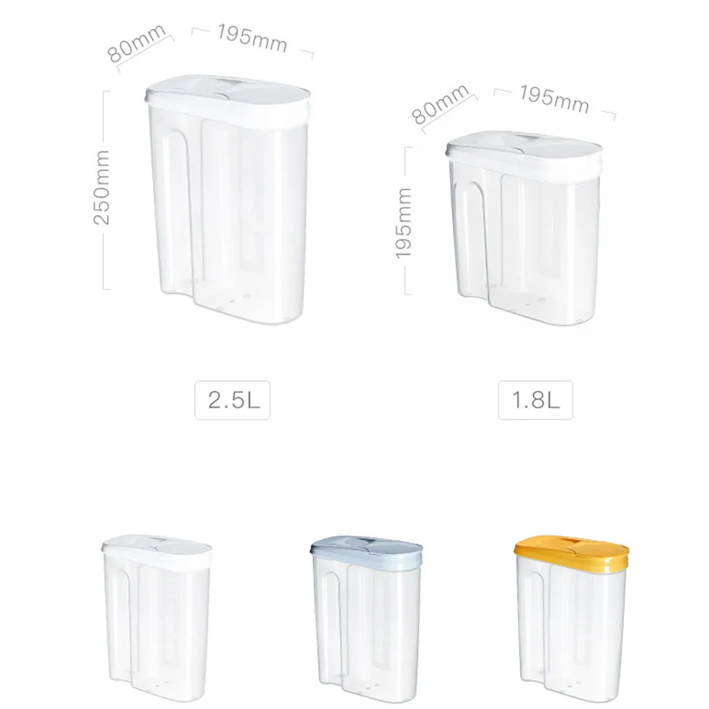 2.5L/1.8L ящик для хранения продуктов, кухонный герметичный контейнер для хранения пищевых продуктов, пластиковый контейнер для свежего горшка, диспенсер для зерновых, boite de rangement