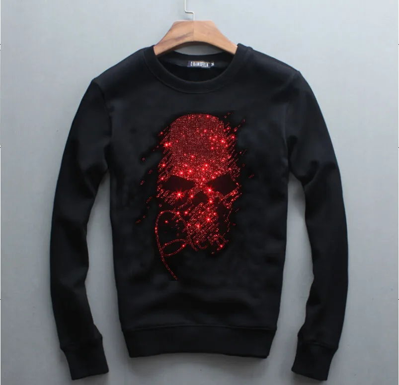 

men 2020 Sweatshirts Rhinestones Hoodies Men Brand long Sleeve Fashion Man Streetwear O Neck Hot drill Sweatshirts