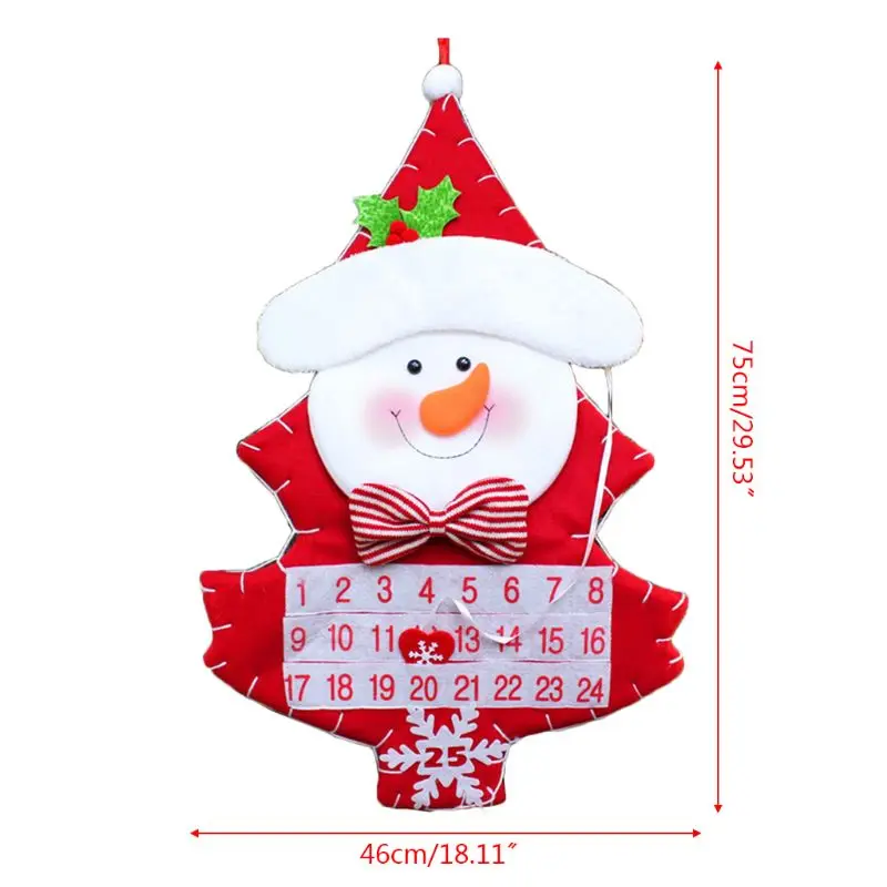 Christmas Felt Cloth 3D Hanging Advent Calendars Countdown Wall Calendars 94PC