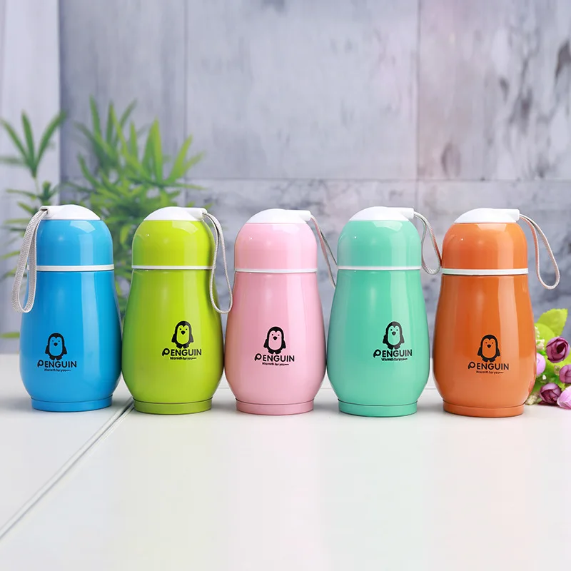 Double Stainless Steel Gift Mug Travel Vacuum Flasks Household Office Water Bottle Cartoon Cute Penguin Big Belly Thermo Mugs | Дом и сад