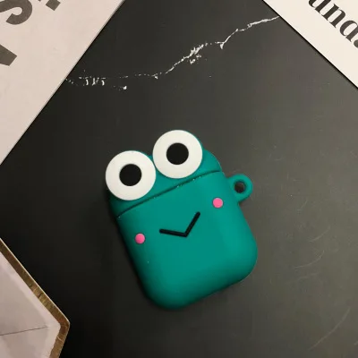 Забавный мультяшный чехол для Apple Airpods 3D защитный чехол милый Bluetooth чехол для наушников Модный мягкий силиконовый чехол s Чехол для гарнитуры - Цвет: Green frog