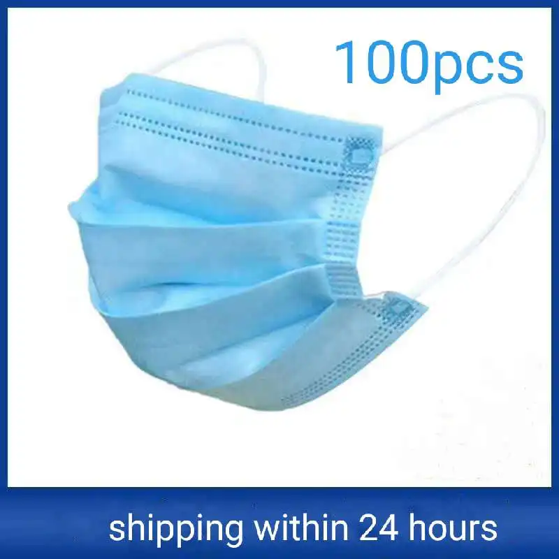 

100 pcs Factory direct stock melt spray cloth disposable use mask 3 layer protective mask