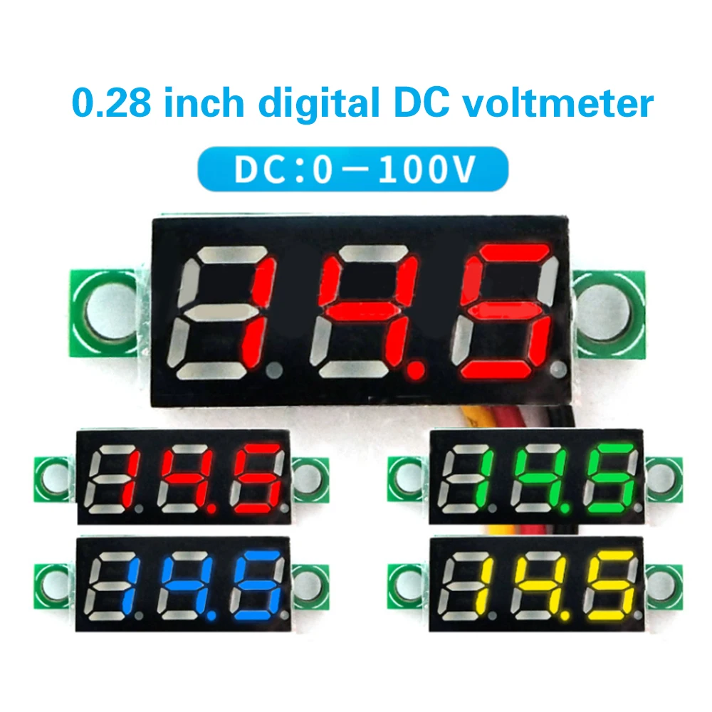 1 шт. 0 28 дюймов цифровой светодиодный мини дисплей модуль DC2.5V-30V DC0-100V вольтметр