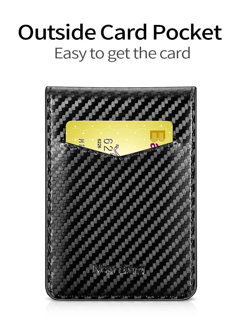 Карбоновое волокно-вид водительских прав тонкий кредитный держатель для карт передний карман слот для карт тонкий бумажник для карт для мужчин минималистичный кошелек для денег