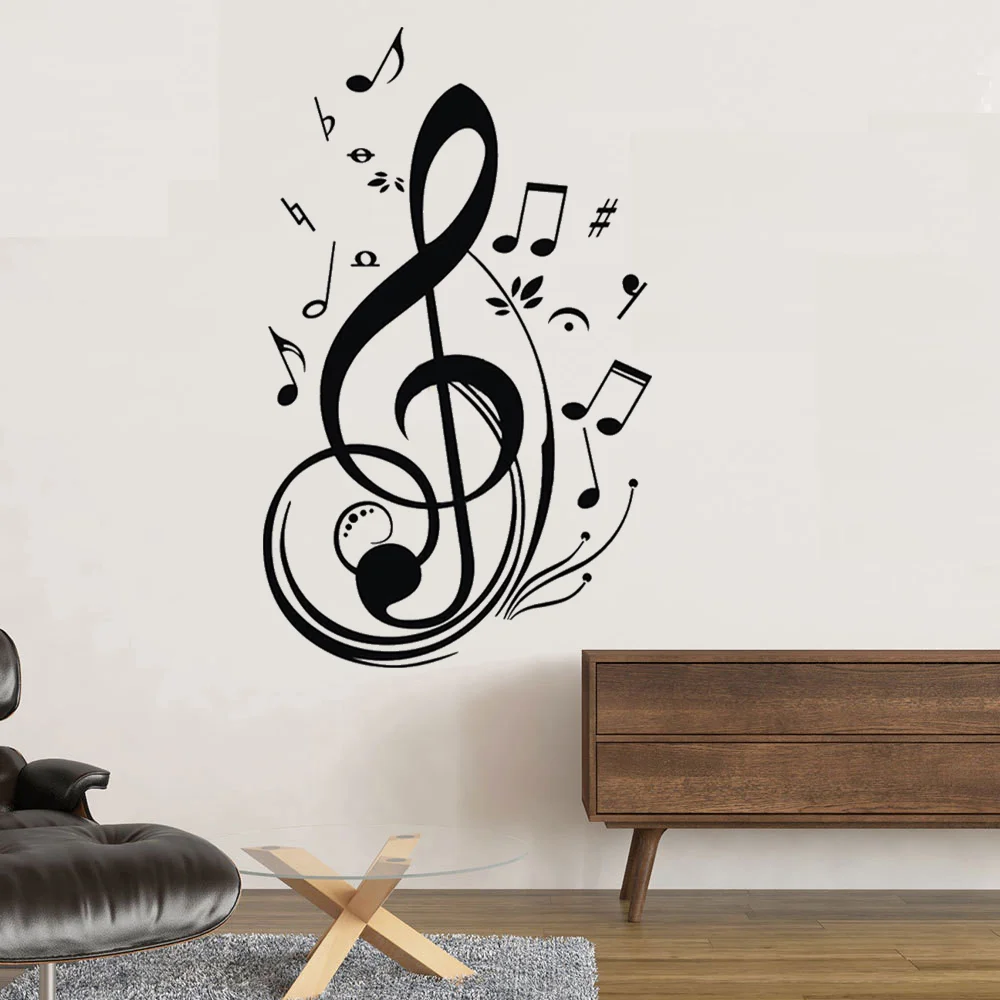 

Removable Kids Wall Stickers Musical Notes Living Room Decor Wall Covering Paper Home Decal PVC Non-Toxic Wall Poster