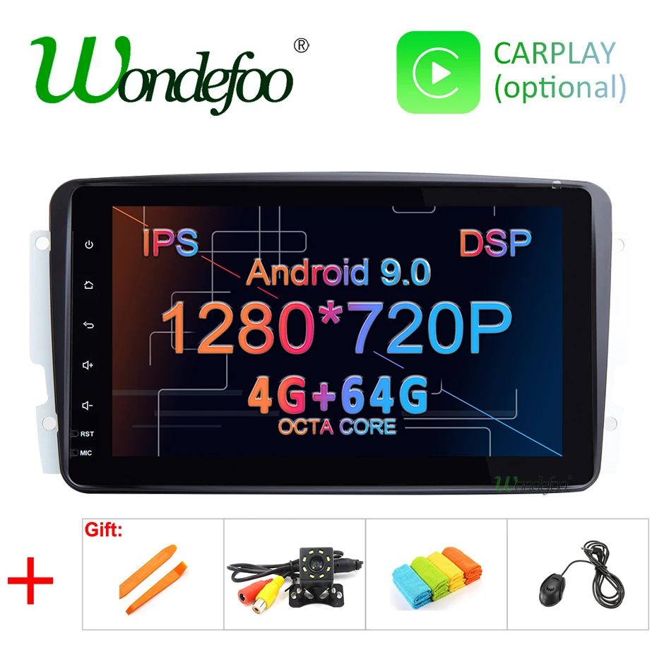DSP ips экран 64G Android 9,0 2 DIN gps радио для Benz CLK W209 W203 W168 W208 W463 W170 Vaneo Viano Vito E210 C208 dvd-плеер