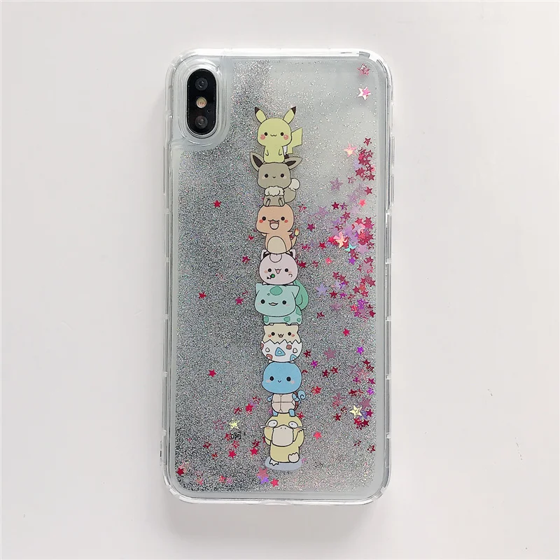 Милый японский чехол для телефона с мультяшными животными для iPhone 11 Pro XS MAX XR 6 6S 7 8 Plus 11Pro Max sand Quicksand блестящая мягкая задняя крышка