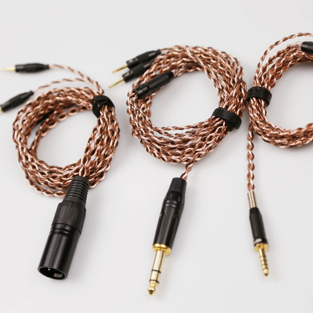 Earmax 16-strengen 4,4 mm 3,5 mm 2,5 mm 6,35 mm naar dubbele 3,5 mm 6N OCC gebalanceerde kabel 1,4 m compatibel met Focal GLEAR MG STELLIA Radiance ELEGIA CELESTEE oortelefoon