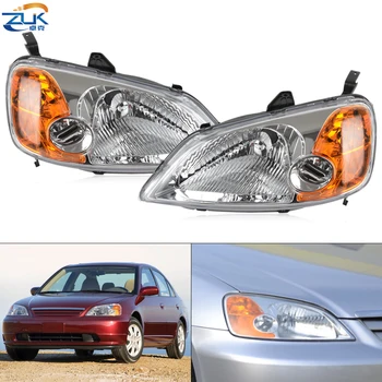 

ZUK Pair Halogen Front Headlight Headlamp Head Light Head Lamp For HONDA CIVIC 2001 2002 2003 ES5 ES8 Manual or Electric Adjust