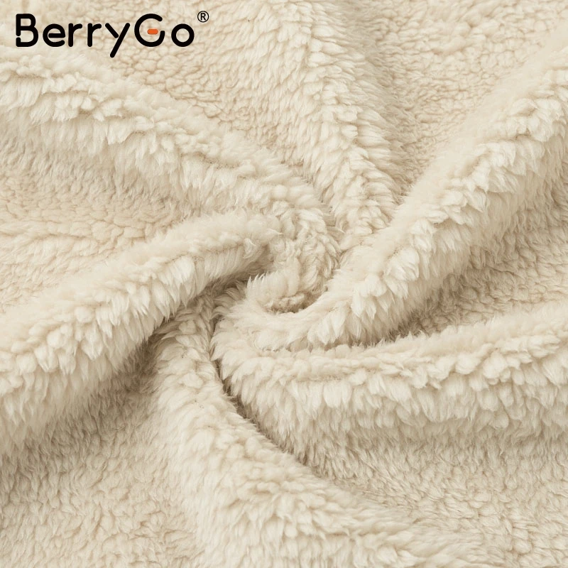 BerryGo модное пальто из искусственного меха размера плюс, женская уличная одежда, женские мягкие длинные пальто с длинным рукавом и пуговицами, зимнее женское теплое пальто