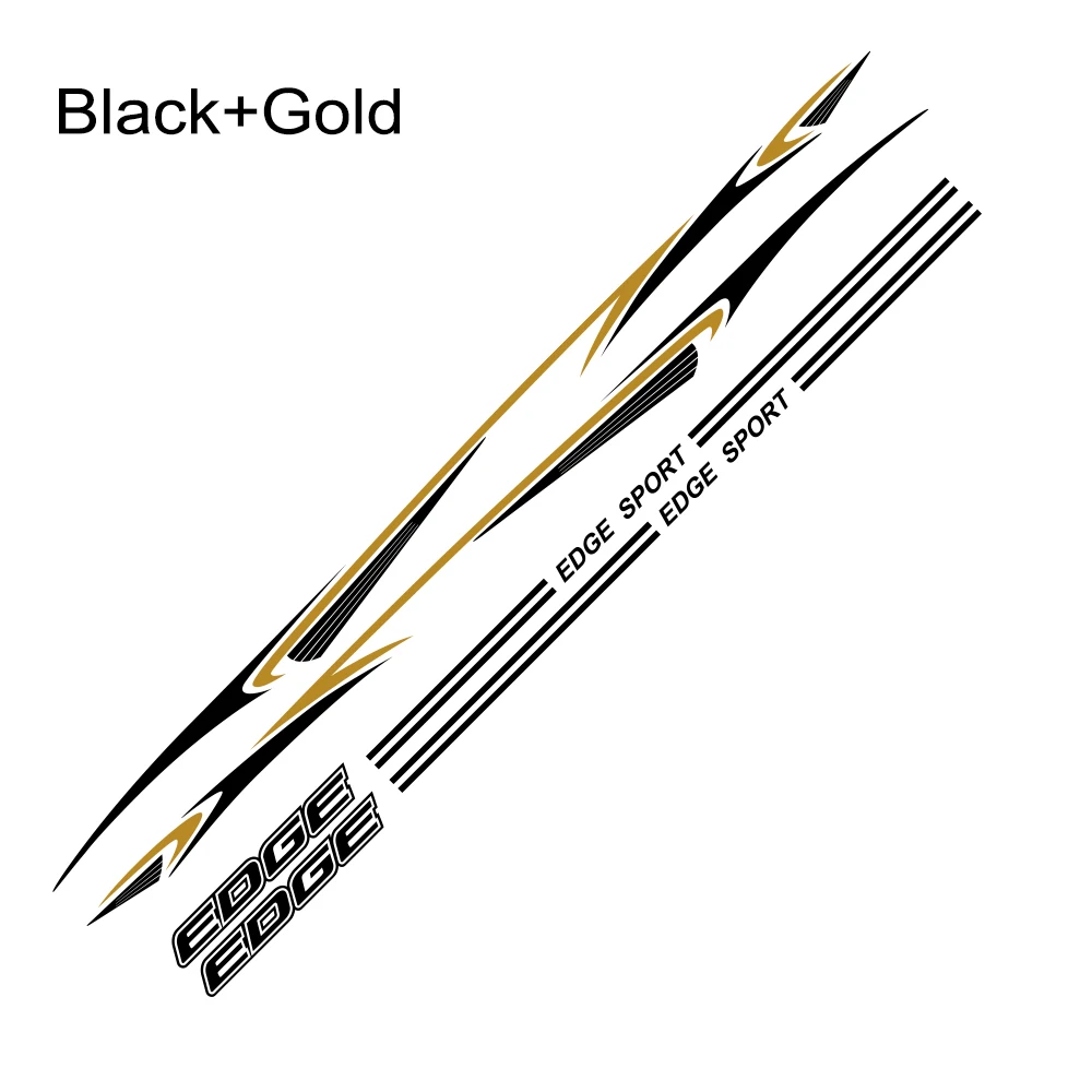 Black Gold 1 Набор для стайлинга автомобилей графические виниловые боковые наклейки на дверь светоотражающие автомобильные накладки для Ford Edge Автомобильные украшения кузова Аксессуары - Название цвета: Black Gold