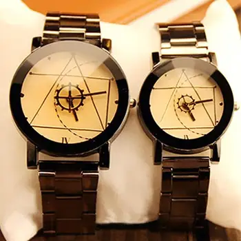 

Lover Couple Watch Women Fashion Compass Hands Stainless Steel Band Analog Quartz Wrist Watch Men Clock reloj mujer парные часы