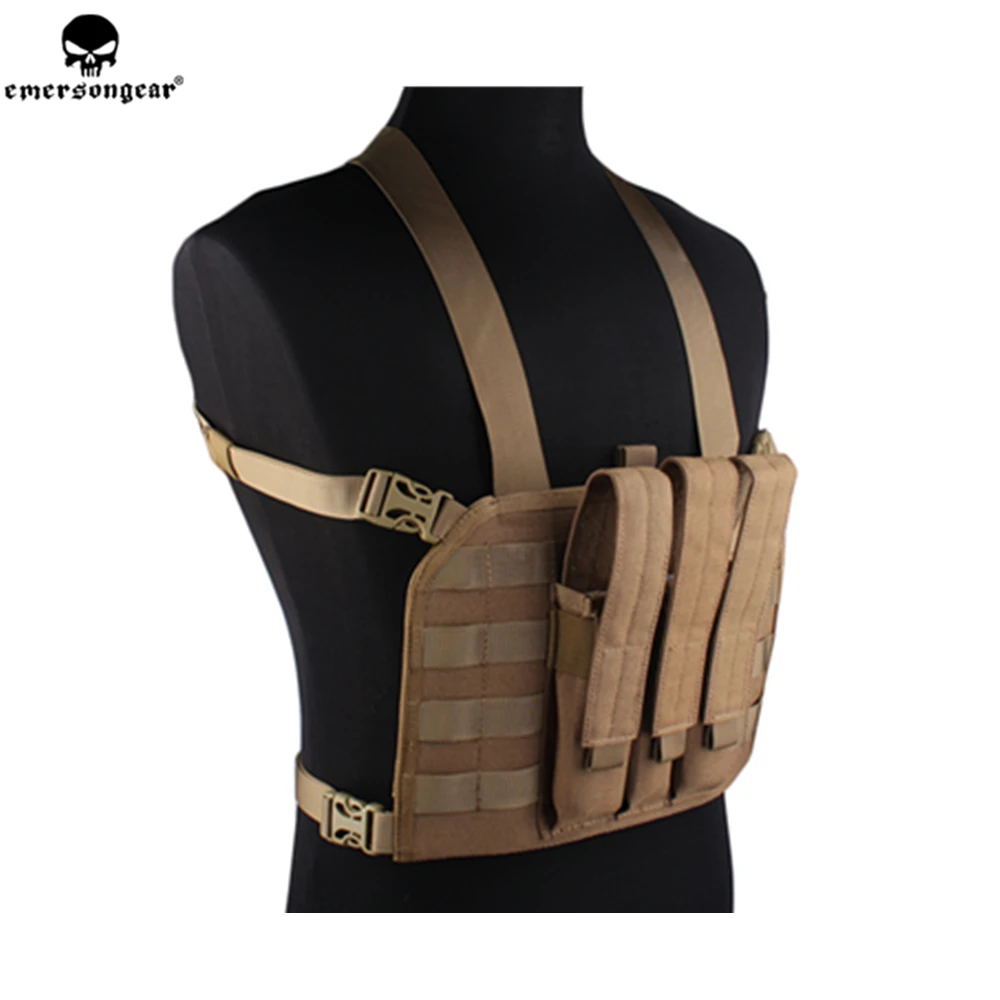 Emersongear Emerson тактическая модульная нагрудная установка MP7 CS Wargame Пейнтбол Молл высокая скорость Перевозчик w тройной маг мешок