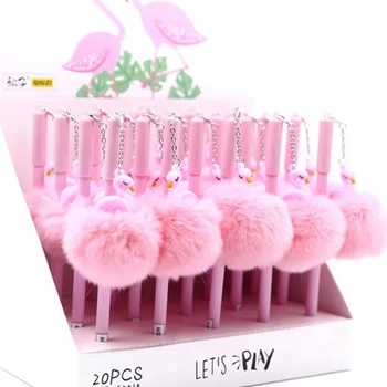 

Pink Bird Plush Pendant Gel Pen fluffy Ball Ink Pen Birthday Kids School Office Supply 1PC 0.5mm Student Gifts Stationary Office