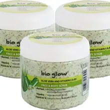 Био свечение Алоэ Вера скраб для лица и тела витамин е и В5 300 мл