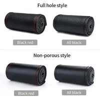 SEAMETAL Genuine Leather Steering Wheel Cover with Needles and Thread DIY Braid Car Steering Wheel Cover For Diameter 37-38cm 3