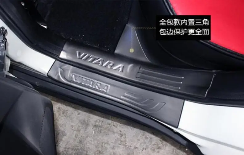 Для Suzuki Vitara порог Добро пожаловать педаль из нержавеющей стали внутренние и внешние защитные панели декоративные аксессуары