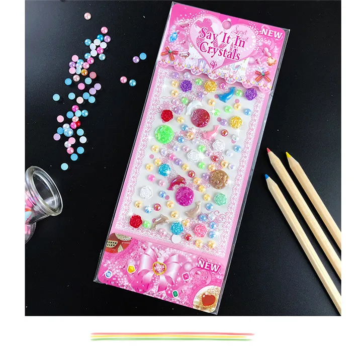 8   Colorful Rhinestones Sticker For Women Mobile Phone Nails Diy Jewelry Sticker Acrylic Crystal Gemstone Stereo Diamond Sticker