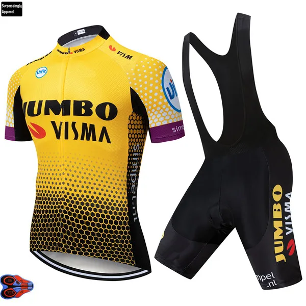 9D Gel Pad Команда JUMBO VISMA велосипедная майка 20D гелевая накладка велосипедные шорты наборы мужские Ropa Ciclismo Maillot Culotte Biycling топ низ костюм - Цвет: 9D Gel Pad