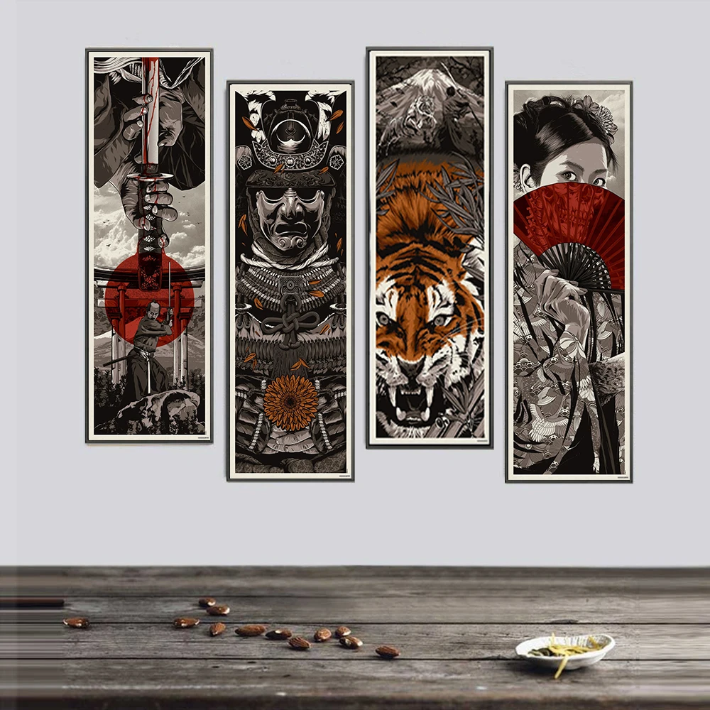 Японский Ukiyoe для HD холст художественные принты плакат самурайский мордерн