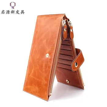 

Genuine Leather Retro Multi Card Bit Card Holder Men Long Wallet Wallet Purse Card Holder
