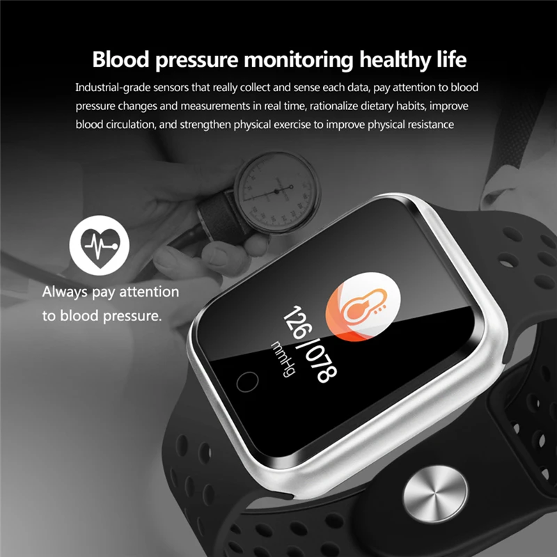 ESEED S226 smart watch IP67 Waterproof Fitness tracker 15 days long standby Heart rate Blood pressure smartwatch android for men