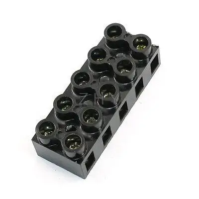 

4mm Dia Mounting Hole 600V 10A 5 Pole Barrier Screw Terminal Block